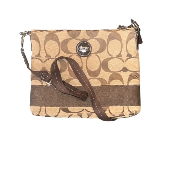 Coach Signature Sufflette Brown Crossbody - Picture 1 of 5